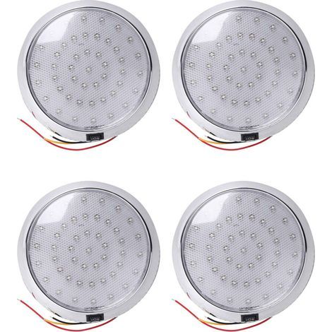 4X 12V Plafonnier Extérieur de Bateau Rv de Plafond de Voiture de DôMe de Plafond Rond de Voiture (1/2)