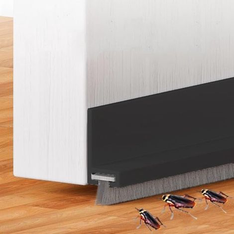 2er-Pack schalldichte Türbürsten, 99 cm lange Gummidichtungsleiste zum Schutz vor Staub, Wind und Insekten, 100 x 5 cm (1/5)