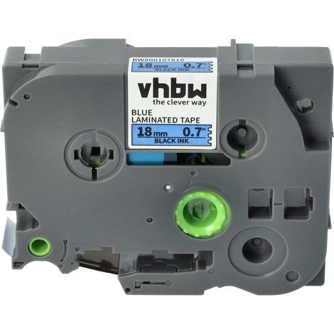 vhbw Label Tape Replacement for Brother TZ-541, TZE-541 for Label Printer 8m x 18 mm, Black on Blue (1/4)
