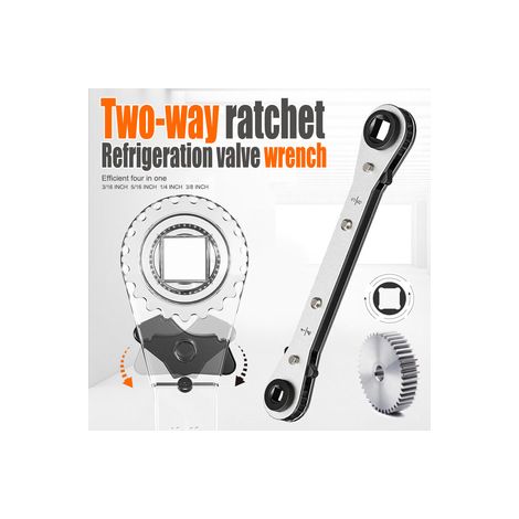 Lot de 5 clés à cliquet pour climatisation – Réf. CT‑122 – Pour vannes carrées de fluide frigorigène – Outil de maintenance AC (1/4)