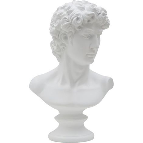 Buste Tête Masculine "Roman" 34cm Blanc