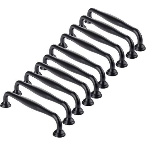 10pcs poignée meuble Noir -poignee de meuble cuisine noir Poignées de porte Tiroir Chambre entraxe 96mm.Poignées pour armoires-penderies (1/5)