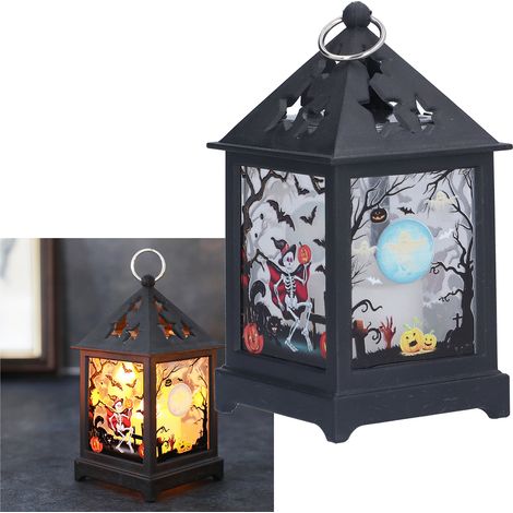 Halloween-Dekorations-Nachtlicht, leuchtende Kürbislampe, LED-Kürbis mit Totenkopf, Hexe, Katze, LED-Tischlampe, Halloween-Schreibtischlampe, Totenkopf (1/5)