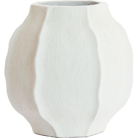 Light & Living Vase Saphira aus Stein in Matt Weiß - Ø35x35 cm