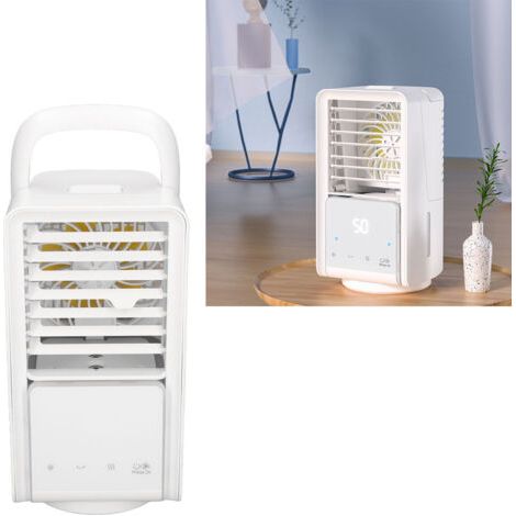 [USB-Ventilator] + [Mini-Klimaanlage] + [Oszillierender Kühler] + [700-ml-Luftbefeuchter, 8 W, ABS] (1/5)