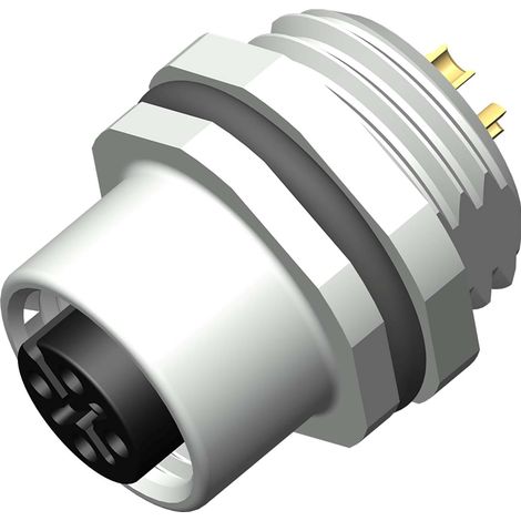 Connecteur cylindrique 4 contacts, Montage panneau ( Prix pour 1 )