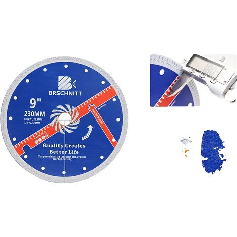 Disco de corte de diamante, corte de precisión, aplicación versátil, 9 pulgadas (230 mm), 1 unidad. (1/2)