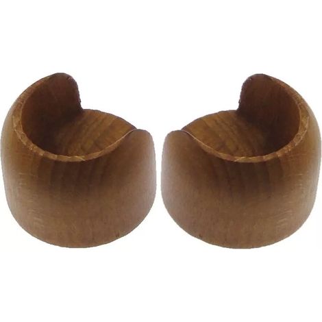 2 supporti parete/parete per bastone ø28mm - colore teak.