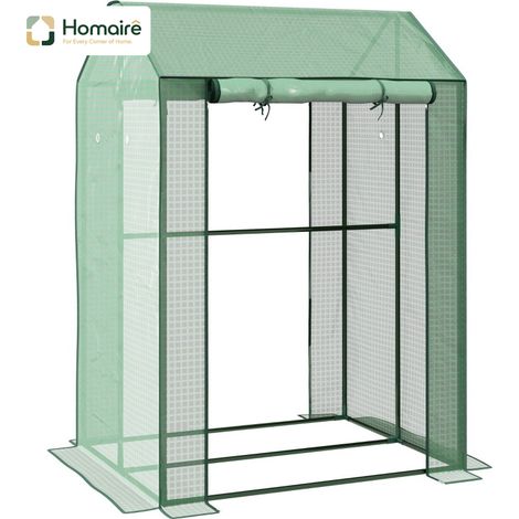 HOMAIRE Gewächshaus wetterbeständig avec porte enroulable, dimensions 100 cm x 80 cm x 150 cm, couleur verte