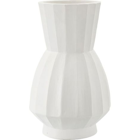 Vaso decorativo in magnesite bianca, Ø24x41 cm – Glint (1/5)