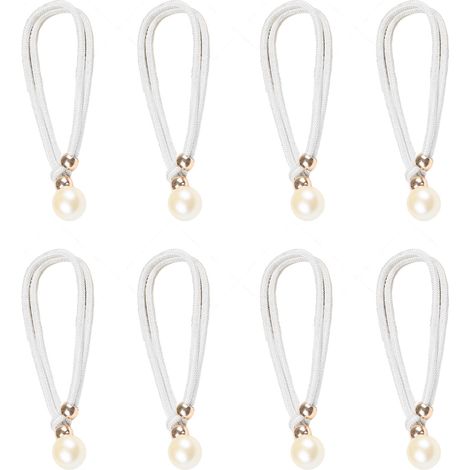 4 paires d'embrasses de rideaux, perles décoratives, coton robuste, 48 cm, pour salon chambre (1/5)