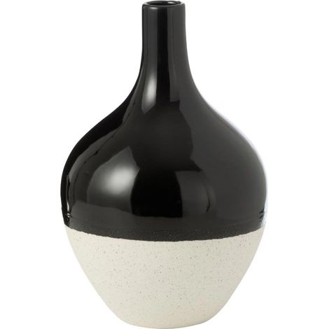 Vase Déco en Porcelaine "Iva" 32cm Noir & Blanc (1/5)