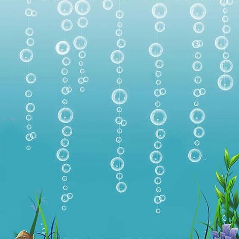 2-strängige weiße Seifenblasen-Girlanden „Unterwasserwelt“ für die Dekoration einer Arielle-Party (2D-Seifenblasen-Girlande zum Aufhängen am Pool, Ozean, Unterwasserwelt) – ideal für Kindergeburtstage (1/4)