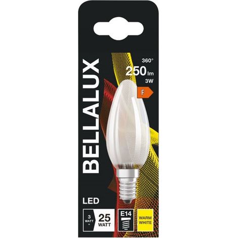 Ampoule LED dépolie flamme E14, 2.5W, blanc chaud. (1/3)