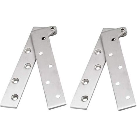 Ensemble de 2 Charnières à Pivot de Porte Cachées en Acier Inoxydable à Rotation de 360 Degrés, Charnières à Couteau Décalé de 8 Pouces, Charnière à Pivot Dissimulée, Argent Brossé, avec Vis (1/4)