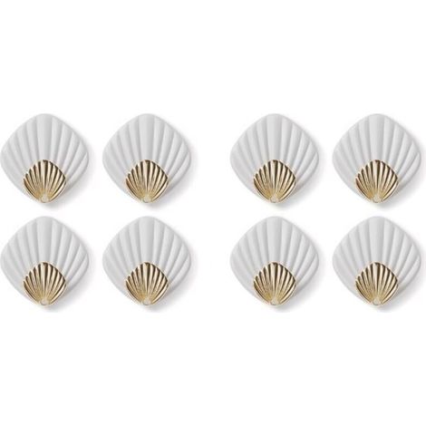 Crochet Adhesif Mural, 8 Pièces Coquille Accroche Torchon Cuisine, Support Mural Auto-Adhésif pour Cuisine, Salle de Bain, Bureau, Placard (1/4)