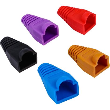 Lot de 100 Capuchons en Plastique pour Câble Rj45 0,6-0,65 Mm, Protection L'exposition du Caoutchouc, Facile à Entretenir pour Câbles Ethernet Plusieurs Styles (1/5)