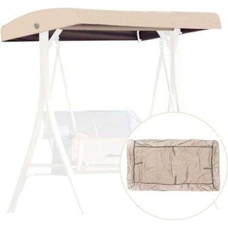 Replacement Canopy for Swing Chair, 191x120x23cm Replacement Cover for 3-Seater Garden Swing Chair, Waterproof Awning Cover for Patios and Terraces (Size:, Color: Beige)