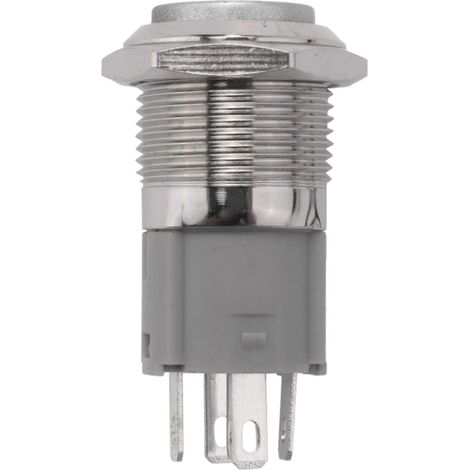 Klaxon momentané LED 12 V 16 mm pour voiture, interrupteur à bouton-poussoir métallique bleu (1/5)