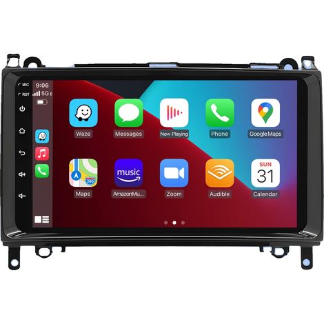 Autoradio, Smartphone-Integration, Audioplayer, kompatibel mit Mercedes Benz W169 W245 B200 W906 Sprinter W639 Vito kabellos, 4-64G, Quad-Core-b (1/2)