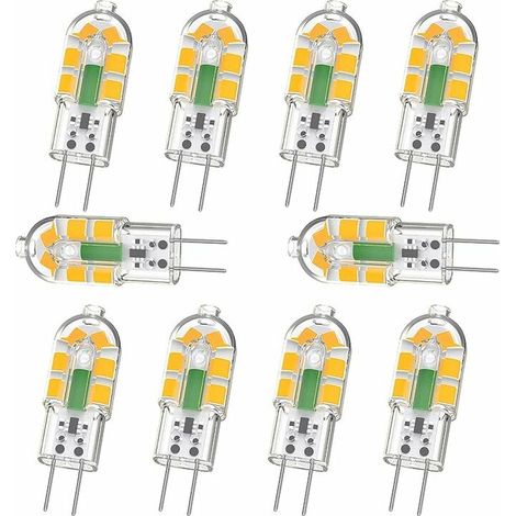 LaBlanc - Lot de 10 Ampoule G4, Ampoule G4 LED 2W 240LM, Équivalent 20W G4 Ampoule Halogène, Blanc Chaud 3000K, AC/DC 12V, Sans Scintillement, Non Dimmable (1/5)