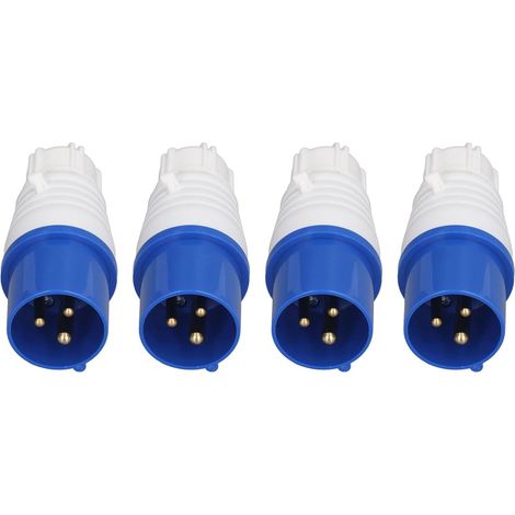 Prise Industrielle À 3 Broches, 4 Prises 16 A 250 V (2P+E), Résistantes Aux Intempéries, pour Camping, Caravane Et Usage Industriel en Extérieur, en Pp Et Laiton, 220-250 V, pour Atelier Et Camping (1/5)