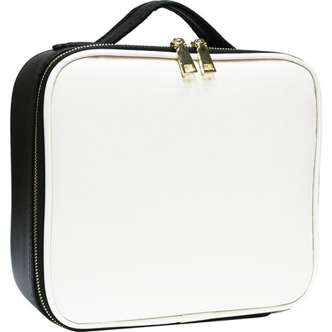 Trousse de rangement cosmétique en cuir PU, grande capacité, imperméable, compartiment ajustable, étui à maquillage pour voyage, noir et blanc