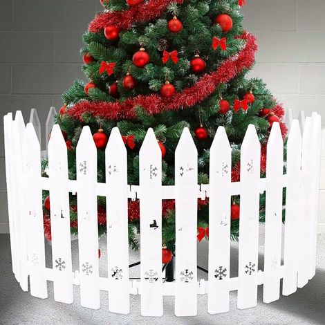 24pcs 3011cm Christmas Tree Fence Plastic White Detachable Decoration for Christmas Tree, Wedding Party,Landscape,Garden (1/5)