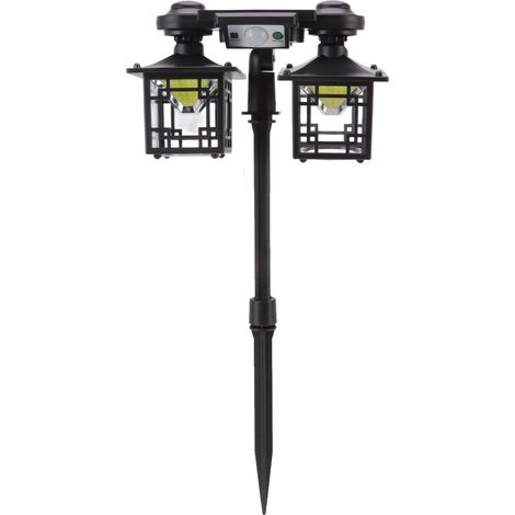 Lampes solaires extérieures 120COB étanches avec télécommande et détecteur de mouvement pour porte d'entrée, jardin ou garage (1/5)