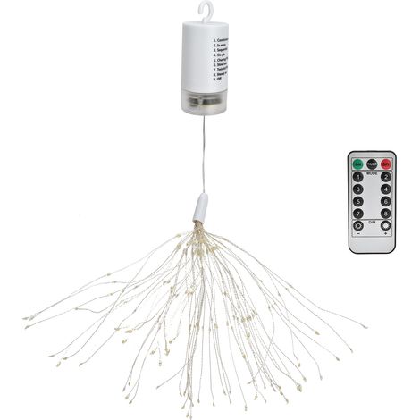 Guirlande Lumineuse LED Électrique à Contrôle Sans Fil 8 Modes IP65 Étanche Starburst Lumière Décoration Extérieur/Intérieur 180 LEDs 22cm/10cm Sans Batteries AA