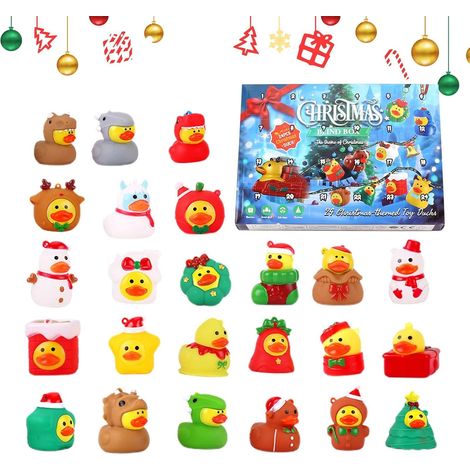Calendrier Avent Noël Mini Figurines À Collectionner Calendrier Avent Canard Bain Cadeau De Fête Noël Fête Maison Adultes Hommes Femmes Garçons Filles Adolescents (1/5)