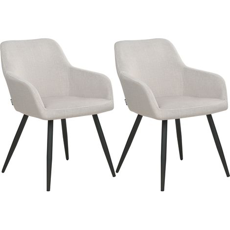 Conjunto de 2 sillas de comedor de estilo moderno en color gris pardo fabricadas en terciopelo con patas de metal Casmalia (1/5)