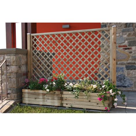 Fioriera con griglia in Legno Dalia 194 cm x 40 cm x h 150 cm (1/4)