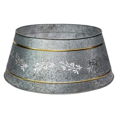 Cut Out Mistletoe Tree Skirt - Iron - L25 x W67 x H67 cm - Galvanised