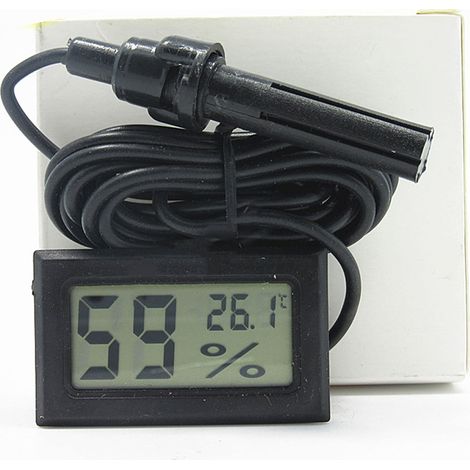 GARRYFIZH Hygromètre-thermomètre numérique LCD intégré, appareil de mesure électronique de la température et de l'humidité avec sonde FY-12