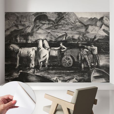 Tapete adhésive moderne pour salon et chambre à coucher Décoration rapide avec colle Scène champêtre 104x70 cm (1/5)