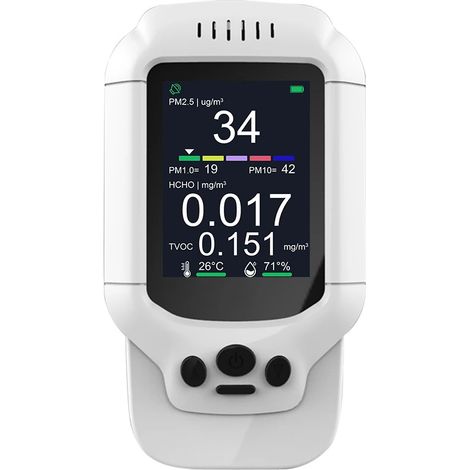 Détecteur Qualité de l’Air 8-en-1 – PM2.5, Température, Humidité, Formaldéhyde (1/5)