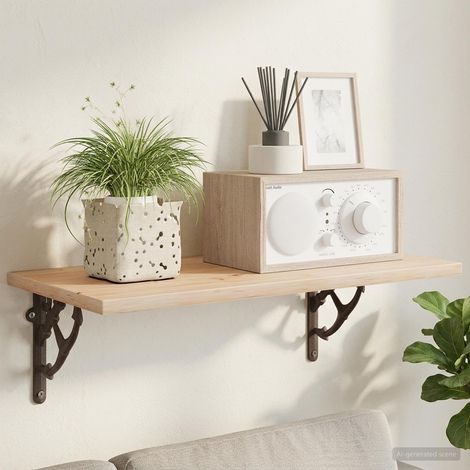vidaXL Wall Shelf Brackets 2 pcs Antique Brown 21 x 21 x 3.5 cm Steel (1/5)