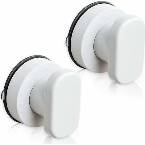 Poignée de Porte à Ventouse 2PCS Ventouse Poignées Tiroir Armoire Réfrigérateur Porte Verre Portable Mobilité Poignée Poignées avec Forte Ventouse pour Salle De Bains(Blanche) (1/5)
