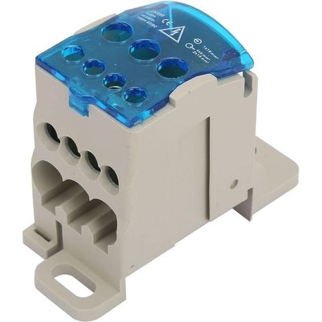 – Bornier électrique 80A UKK-80A – Boîte de distribution DIN avec couvercle transparent – Conductivité élevée – Coque ignifuge pour armoires haute tension (1/5)