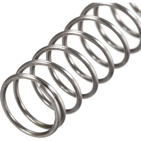 Ressort De Compression - 10 mm Diametre Exterieur - 0 8 mm Diametre Fils - 40 mm Longueur Libre - 30 N Charge Max - Gris - 10 Unites (1/4)
