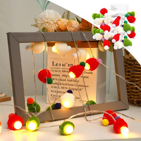 Guirlande Lumineuse Chapeau De Noel - 300 cm - 20 Led En Forme De Chapeau - Piles AA Non Inclues - Pour Chambre D Enfant Decoration De Noel (1/5)