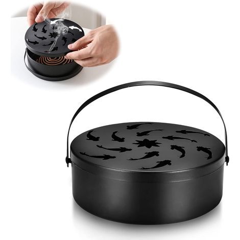 Mobile mosquito coil holder - Incense spiral - Round - Hollow metal - For aromatherapy - Incense holder - Mosquitoes (1/5)