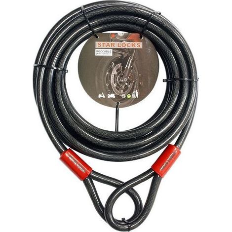 Antivol câble en acier Ø15mm x 9 mètres Protection anticorrosion Résistance aux chocs et anti-sciage Pour usage professionnel