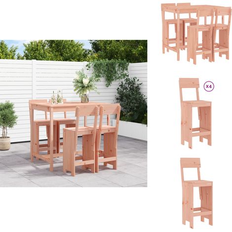 5-tlg. Gartenbar-Set Massivholz Douglasie - Gartenbar - Holztisch - Gartenmöbeln - Outdoor Möbel - Lounge Set (1/5)