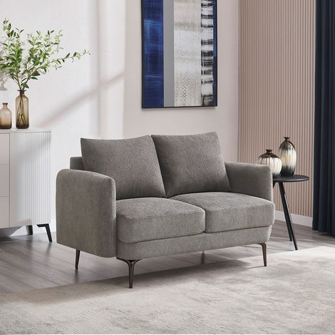 SOFIA MODERN SCANDI STYLE FABRIC LIVING ROOM 2 SEATER SOFA MOCHA (1/5)