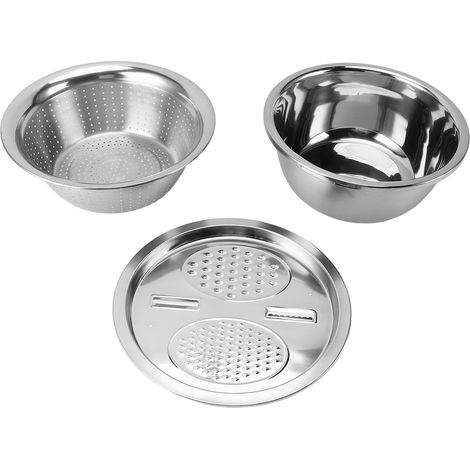 Set 3 in 1 per scolare il riso in acciaio inox, grattugia e scolapasta multifunzione, 28 cm (11 pollici) (1/5)