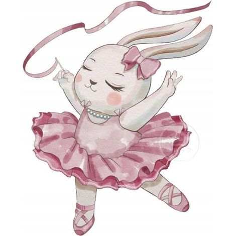 Aster Adesivi Murali Coniglio Ballerina Rosa 61x50 cm