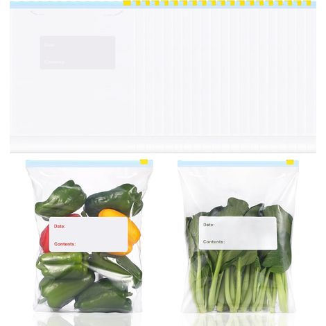 Reusable freezer bags L 20 pcs, food slide closure (1/5)