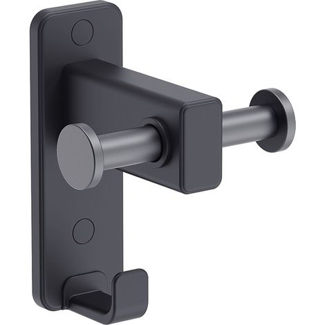Porta abito a muro con 2 ganci nero opaco - Serie Blend (1/3)
